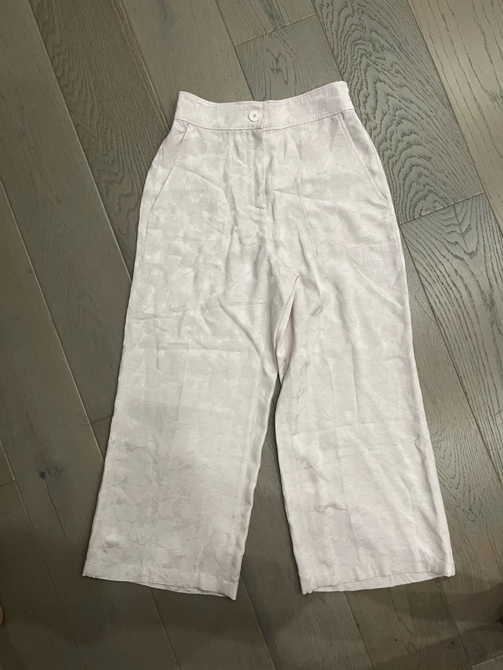 Club Monaco Pale Pink Wide-Leg Jacquard Chinos